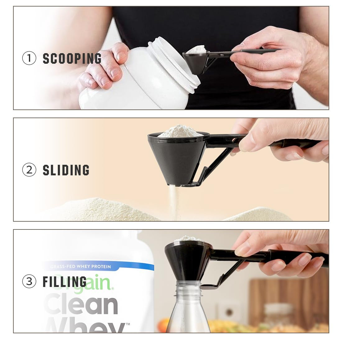Measuring Spoon Funnel Without Overflow Prepare Dried Egg White Exercise And Sports Drinks